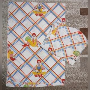 VTG McDonald's Bedding Twin Flat & Fitted Sheets Bedding Ronald Fry Guy